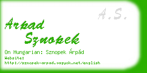 arpad sznopek business card